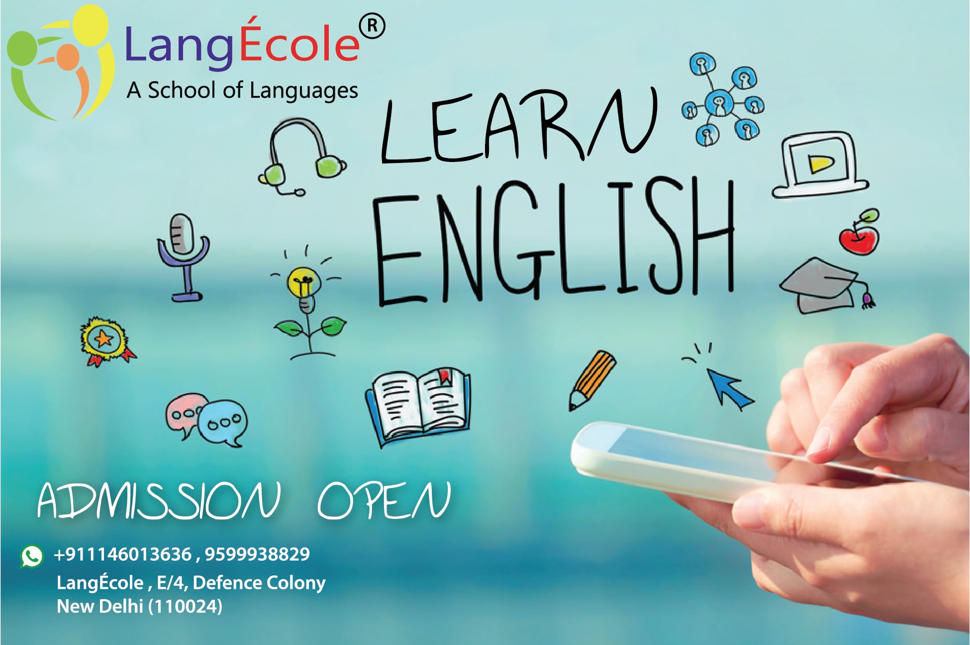 Learn English language, language institute in delhi, bangalore