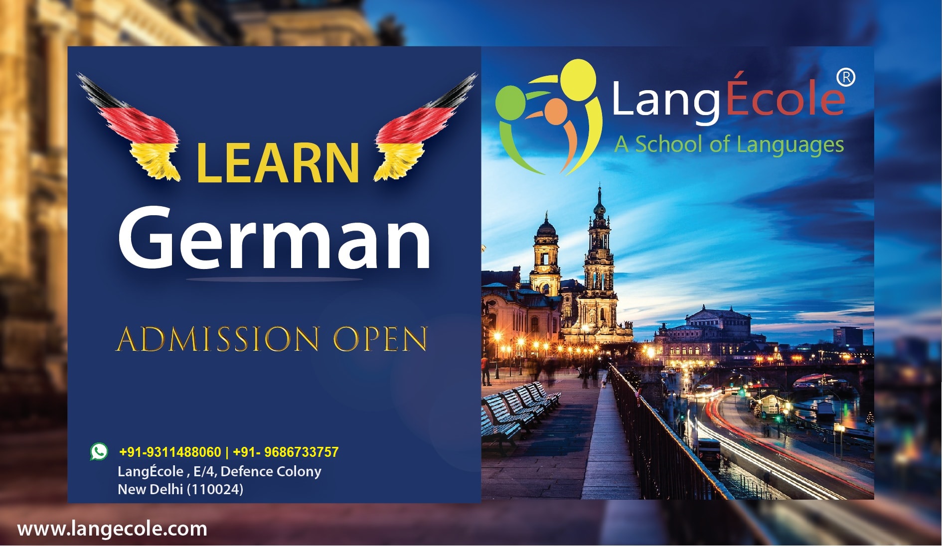 Learn german language, language institute in delhi, bangalore, langecole