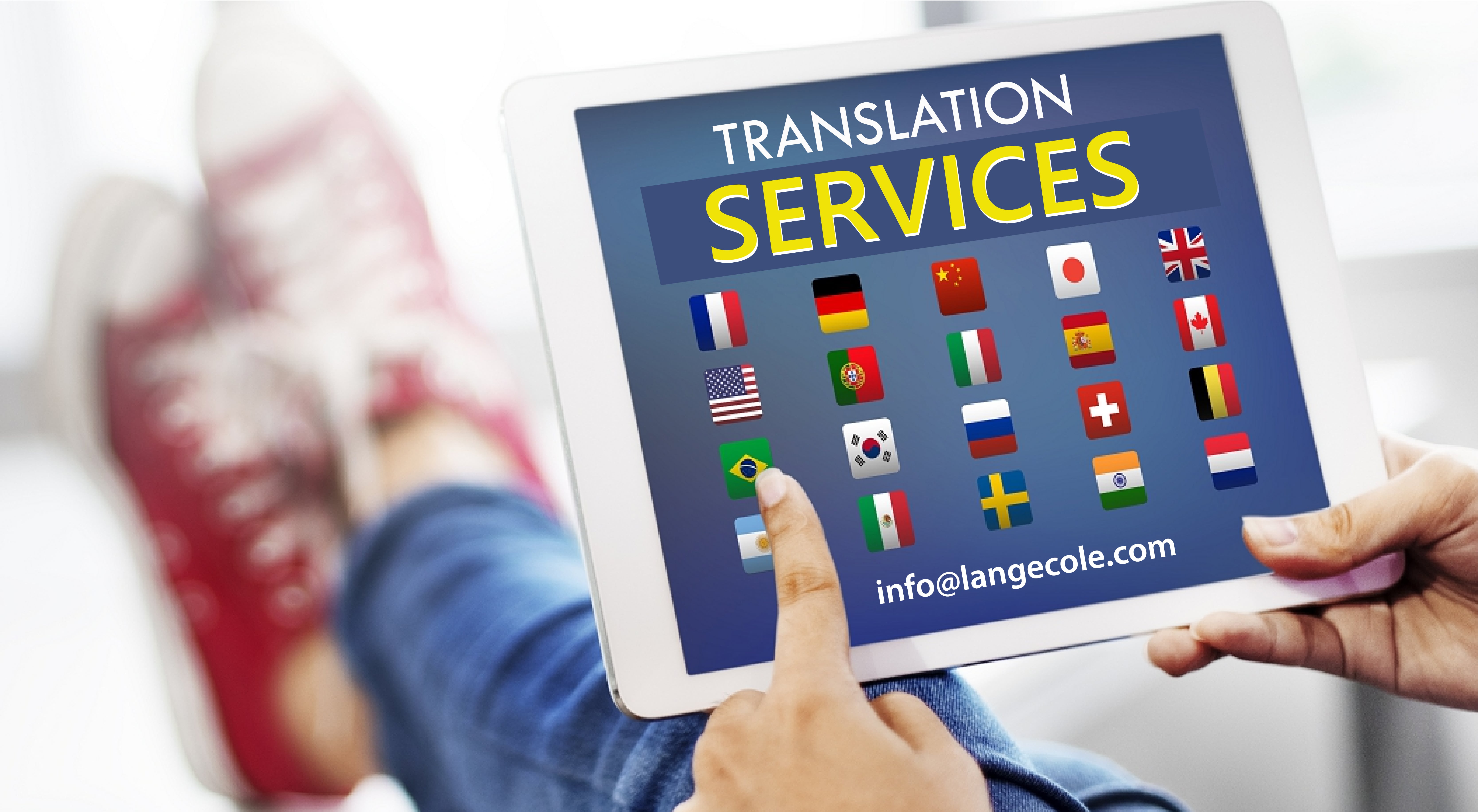 Translating online advertising material into another language