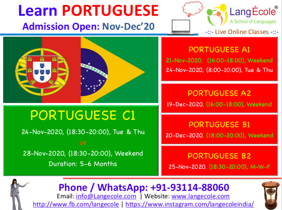 Portuguese Level C1 Starting in India at LangÉcole®